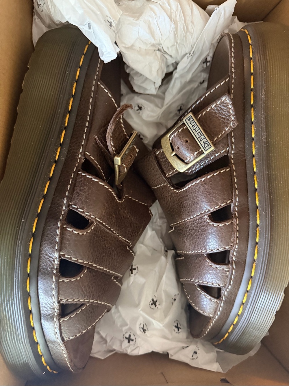 Dr. Martens Kelp Brown Maxxy Slide Sandals